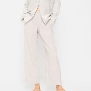 Old Navy High Waisted Linen Blend Straight Ankle Pants